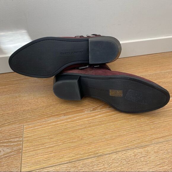 Franco Sarto-Burgundy Pre-distressed Ankle Bootie - Picture 8 of 11